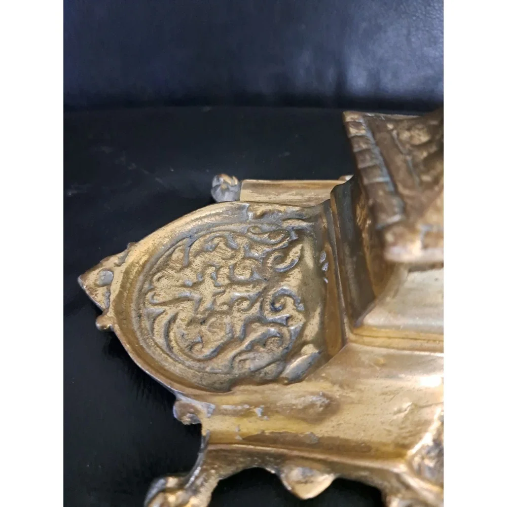 Vintage Brass Metal Ornate Inkwell Made‎ In Japan